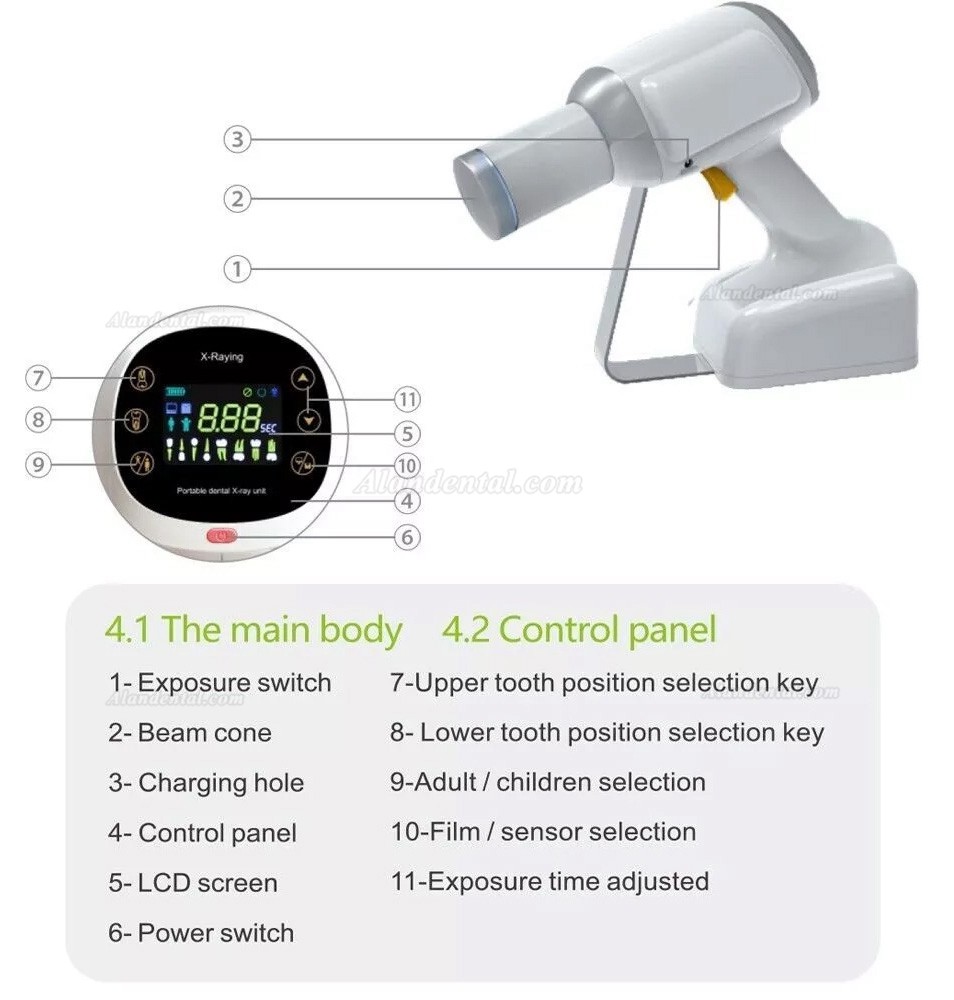 Dental Portable Digital X-Ray Machine RAY-500X with Protective Shield